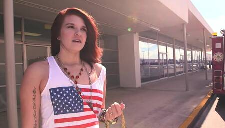 Redhead teen takes a cumshot after trying to sell fake jewelry