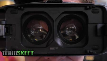 StepSiblings - Kinky Stepsisters Suck their Stepbro while Watching VR