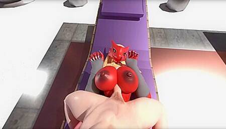 Blaziken Boobs Massage With Cgi Girl