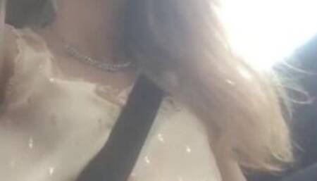 Beautiful Meth Junkie doing a Shot in the Car