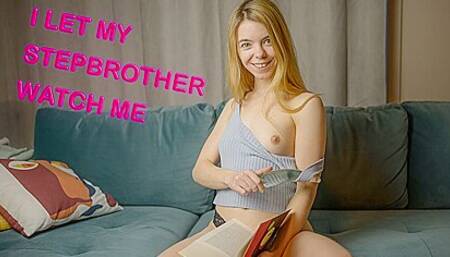 Lina Roselina In I Let My Stepbrother Watch Me; Cute Blonde Teen Amateur Solo