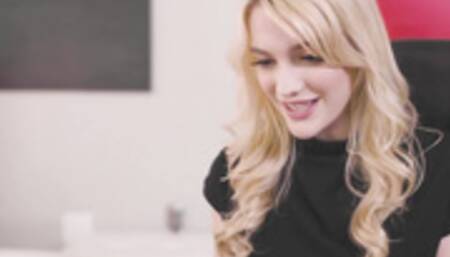 Blonde secretary fucked by shemale boss