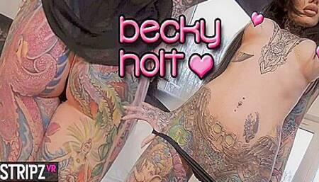 Tease Me Please Me - Slutty Babe With Of Tattoos Puts On A Striptease - Becky Holt