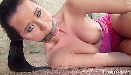 Mia Bound Cleavegagged Struggling On The Floor - Mia Manatote