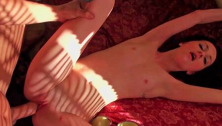 Cutie with glasses is having some sex with a guy