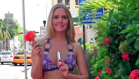 Megan Sweetz uses sex toy while playing with herself