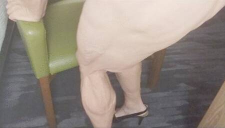 Tempest flexing in open toed  stiletto