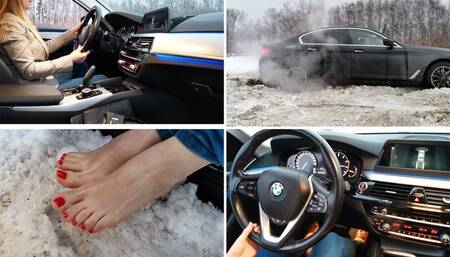 Hard punishment of luxury BMW with really crazy drift, hard revving and overheating the engine