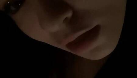 Evening beautiful gentle home video striptease. Close-up