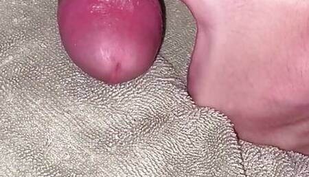 Rubbing my dick on the towel and cumming