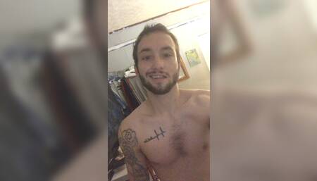 Sexy playful horny guy strips and bends over to spread ass and show daddy his tight asshole masterbates on webcam cummin