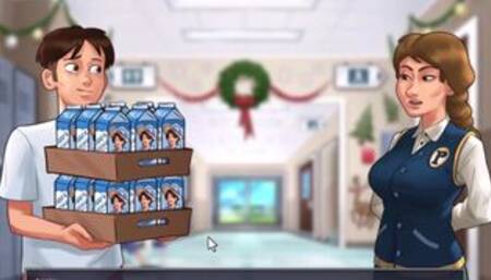 [Gameplay] Summertime saga - Diana gave me a handjob while i sucked her tits