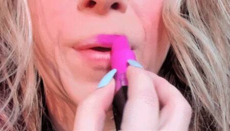 Bright Pink Lipstick Lip Smelling (HD) WMV