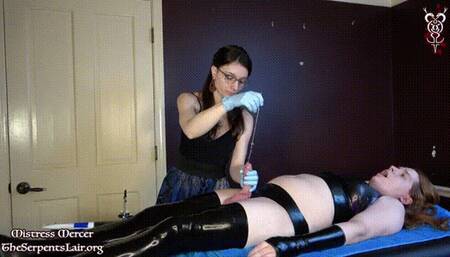 Sounds and Ballcrushing CBT on Latex Sissy