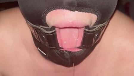 Ring gag deepthroat slave