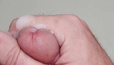 Super up close solo cumshot in the tub
