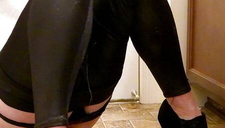 Riding dick in female mask