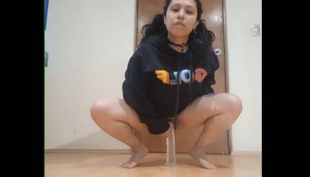 Deep-Riding My Very Favorite Huge Clear Dildo (Preview)