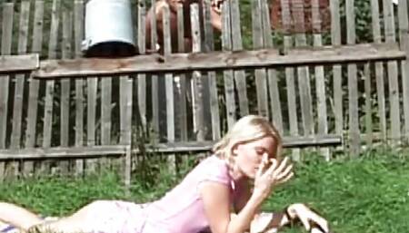 Outdoor Teen - He fucks her  then pisses all over her Body