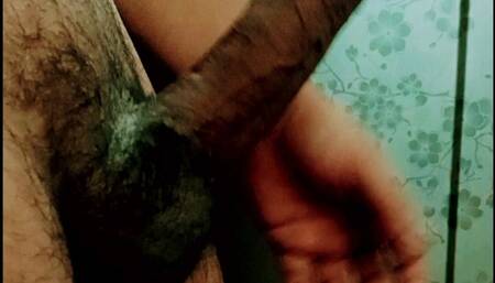 Masturbating my thick and long dick