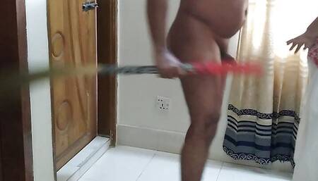 Priya Chatterjee (55-year-old Pakistani maa ko chudai maja) Fuck stepmom while sweeping the house - Hindi & Urdu