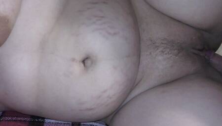 Old hairy guy with a small cock trying to impregnate big boobed BBW young wife with his huge creampie! - Milky Mari