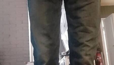 Boy wetting his jeans