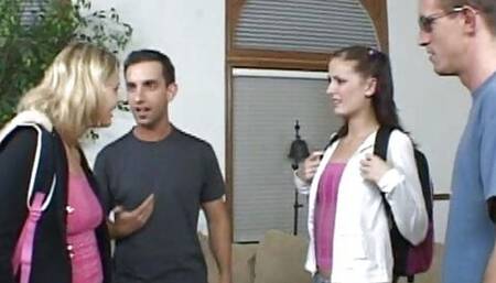 Two amazing babes having great group sex - classic retro orgy gangbang