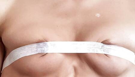 Sensual breasts massage with oil