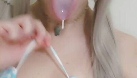 xoxokumachan whipped cream ahegao face