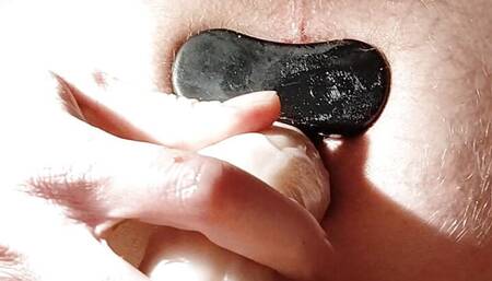 Tight asshole destroyed close up by two big toys. Prolapse after double penetration.