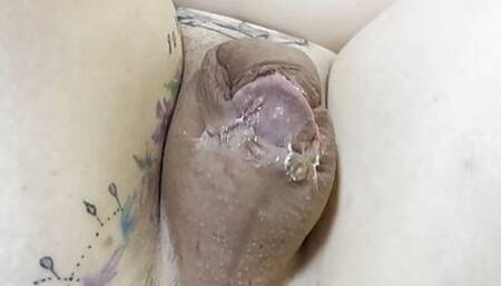 Superglue dick Korean Mistress tattoo slave.