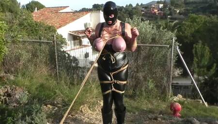 Titslave Eva - Cruel Predicament Breast Bondage Walk Training - Full Clip mp4 SD