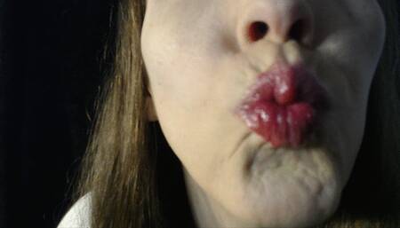 Shiny Lip Gloss Smoking with Black Background