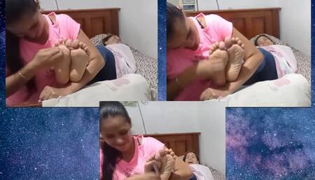 Teresa is tickled on her feet 15 minute video