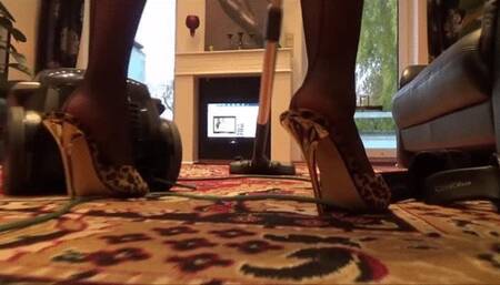 sexy vacuuming with various stiletto mules  - full clip - (1280x720*wmv)