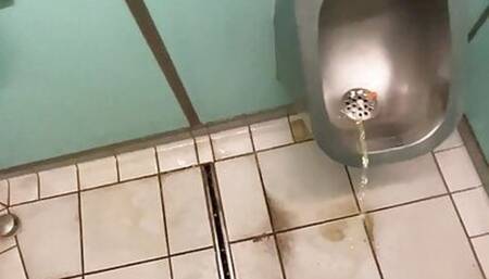 German boy piss on highway public toilet
