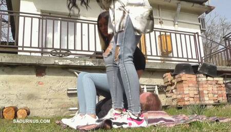 Under Natasa and Olga Mistresses in the garden