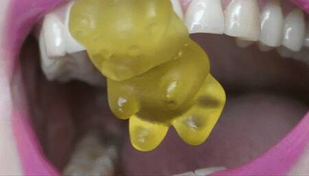 Let gummy bears feel the sharp efges of your wonderful sharp pointiy teeth WMV FULL HD 1080p