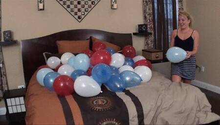 Sexy balloon POPPING in the bedroom