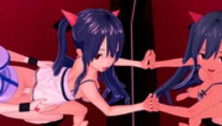 FUTA FAIRY TAIL LUCY X Wendy Marvell (3D HENTAI)