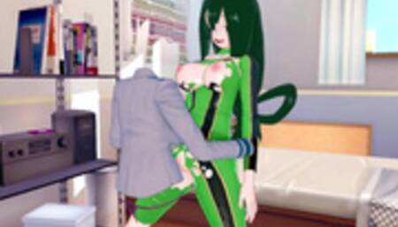 FUTA MY HERO ACADEMIA TORU HAGAKURE X TSUYU ASUI (3D HENTAI)