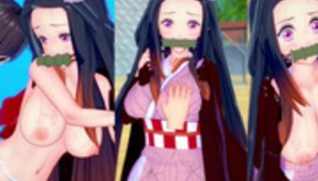 [Hentai Game Koikatsu! ]Have sex with Big tits Demon Slayer Nezuko.3DCG Erotic Anime Video.