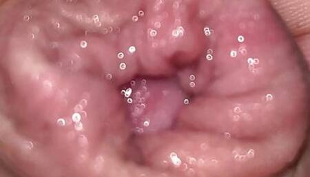 Foreskin up close with piss