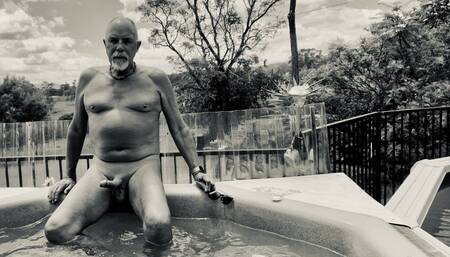 Playing by the pool.
