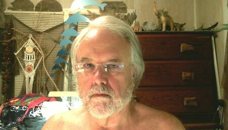 Charlie or Charles Johnson in the nude at 71 years old talking about himself, doing solo erotic modeling