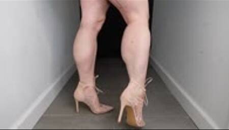 JOI to Calf Muscles in Tan Lace Pumps MP4 1080