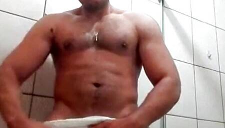 Masturbating in the shower.