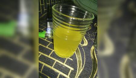 TALA hejazi pise in glass and drink it