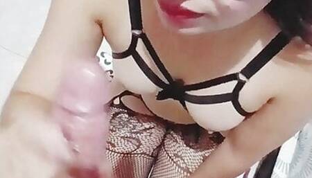 My pretty wife gives me the best blowjob in the world when I get home. I fill her mouth with cum